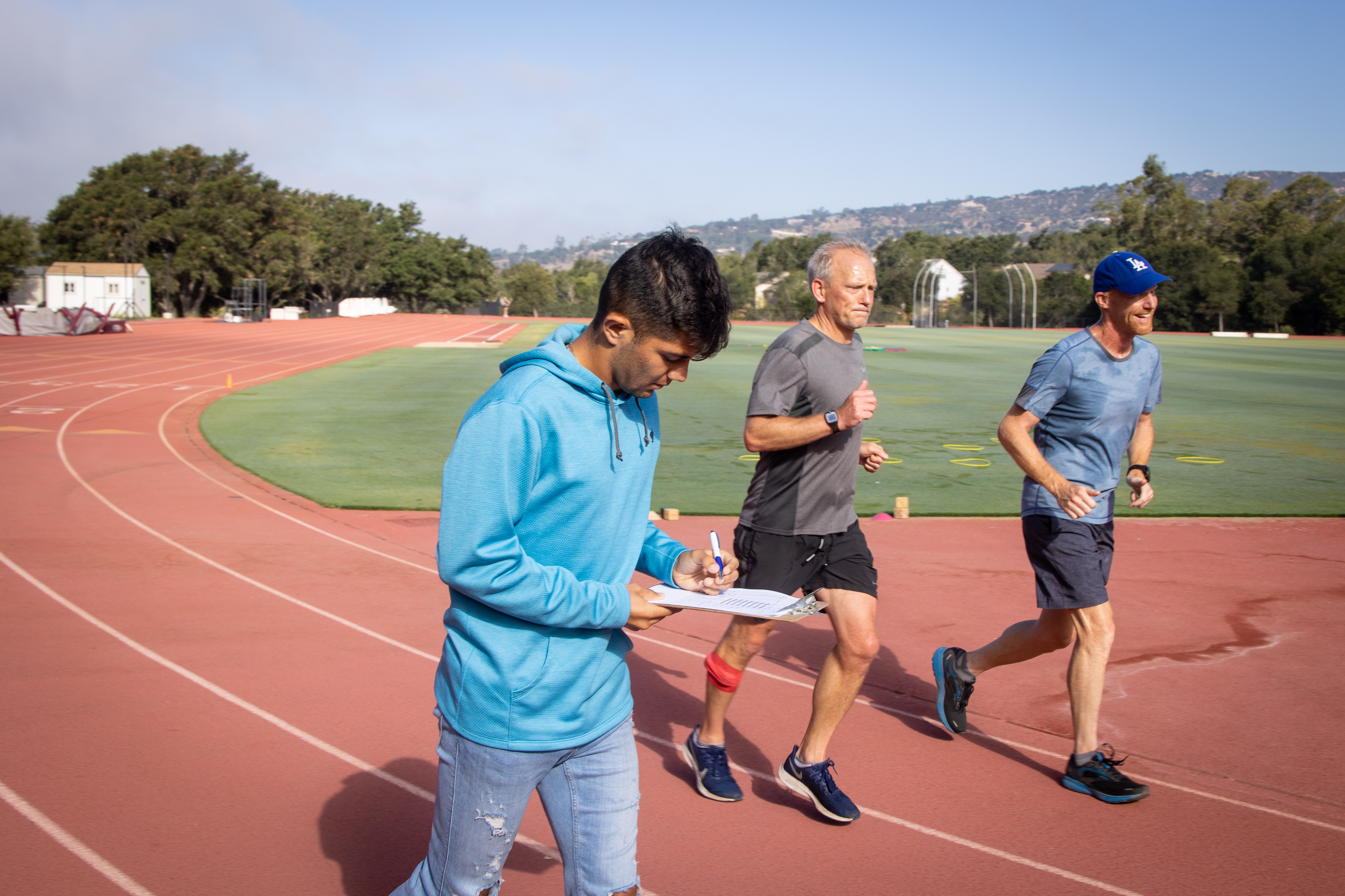 Kinesiology student performing running test