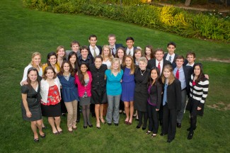 Students at the two-day Monroe Scholarship competition in February