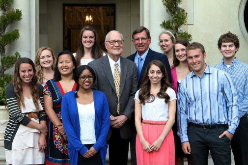 Award winners with David Winter and Tim Wilson are Mikey Espegren, Chloe Yoder Myvy Ngo, Rachel Harril, Bri Popineau,  Gabriella Pinheiro-Chavez, Annie Kyle, Laura Stiles, Jake Allbaugh, Ben West