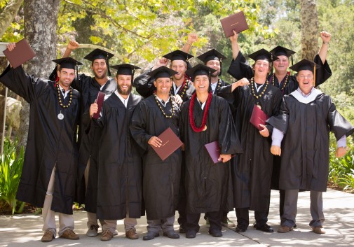 The nine graduating members of the 2014 baseball team with coach Rob Ruiz