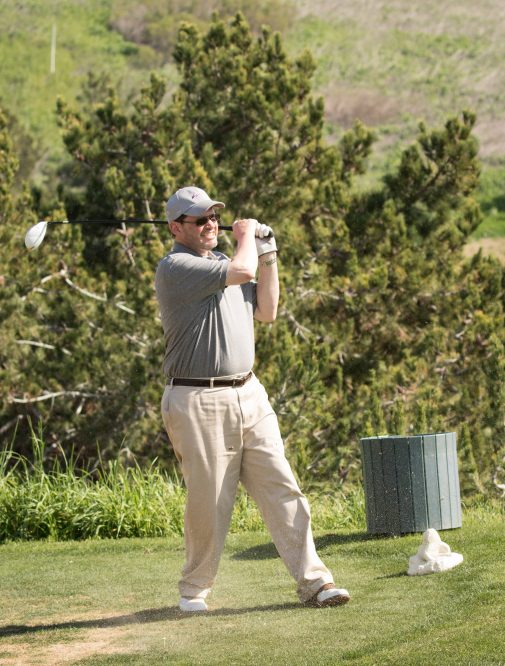 Tom Wiersma tees off at last year's tourney