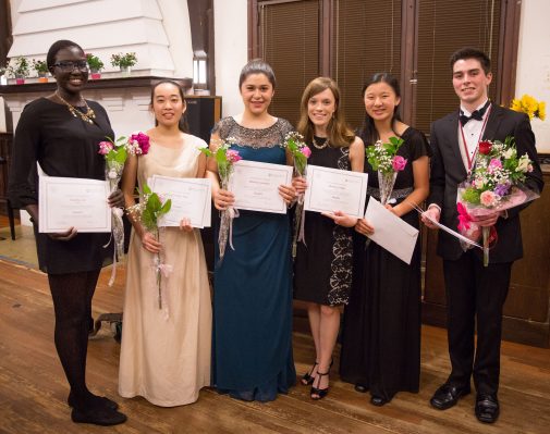 2016 Music Guild Finalists: Nyajima Tut, Christina Yang, Marlena Gonzalez, Marissa Condie, Bethany Yew and William Ellzey