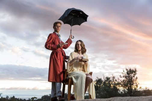 Kenny Galindo as Gabriel von Eisenstein and Anna Teller as Rosalinde