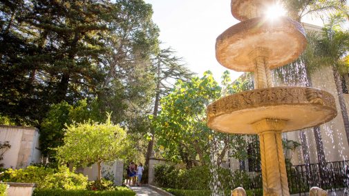 Westmont's Italian fountain on the President's Patio