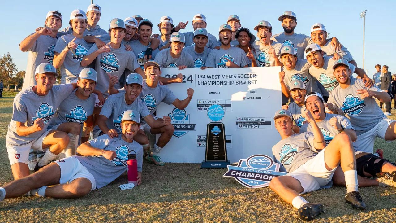 Westmont men's soccer wins the PacWest Championship