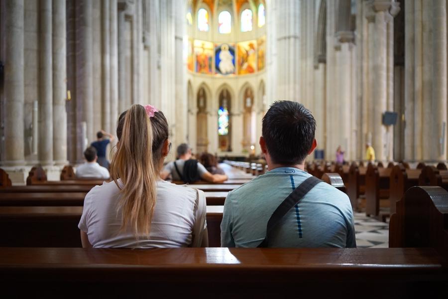 couple in a church service